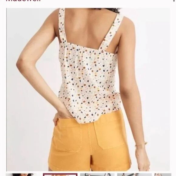 Madewell Tie-Front Cami Top in Terrazzo Womens Size 4 - Picture 2 of 9